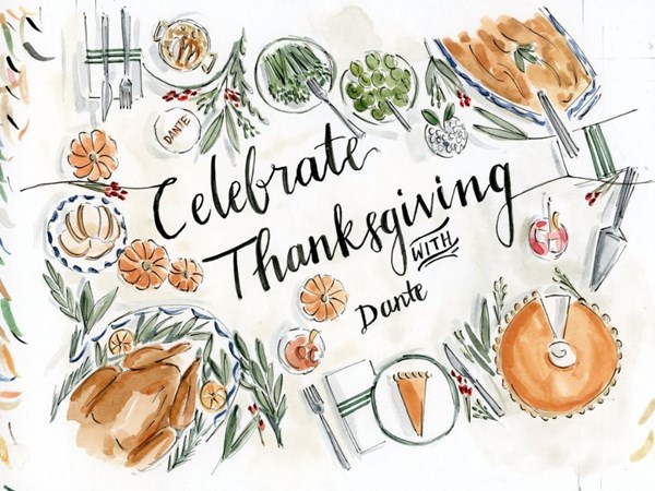 a thanksgiving illustration for dante beverly hills